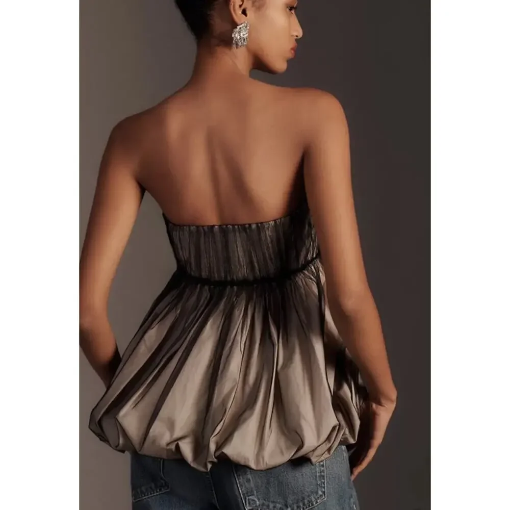 Anthropologie Goth Whimsy Strapless Tulle Bubble Hem Top - XL - Picture 9 of 9